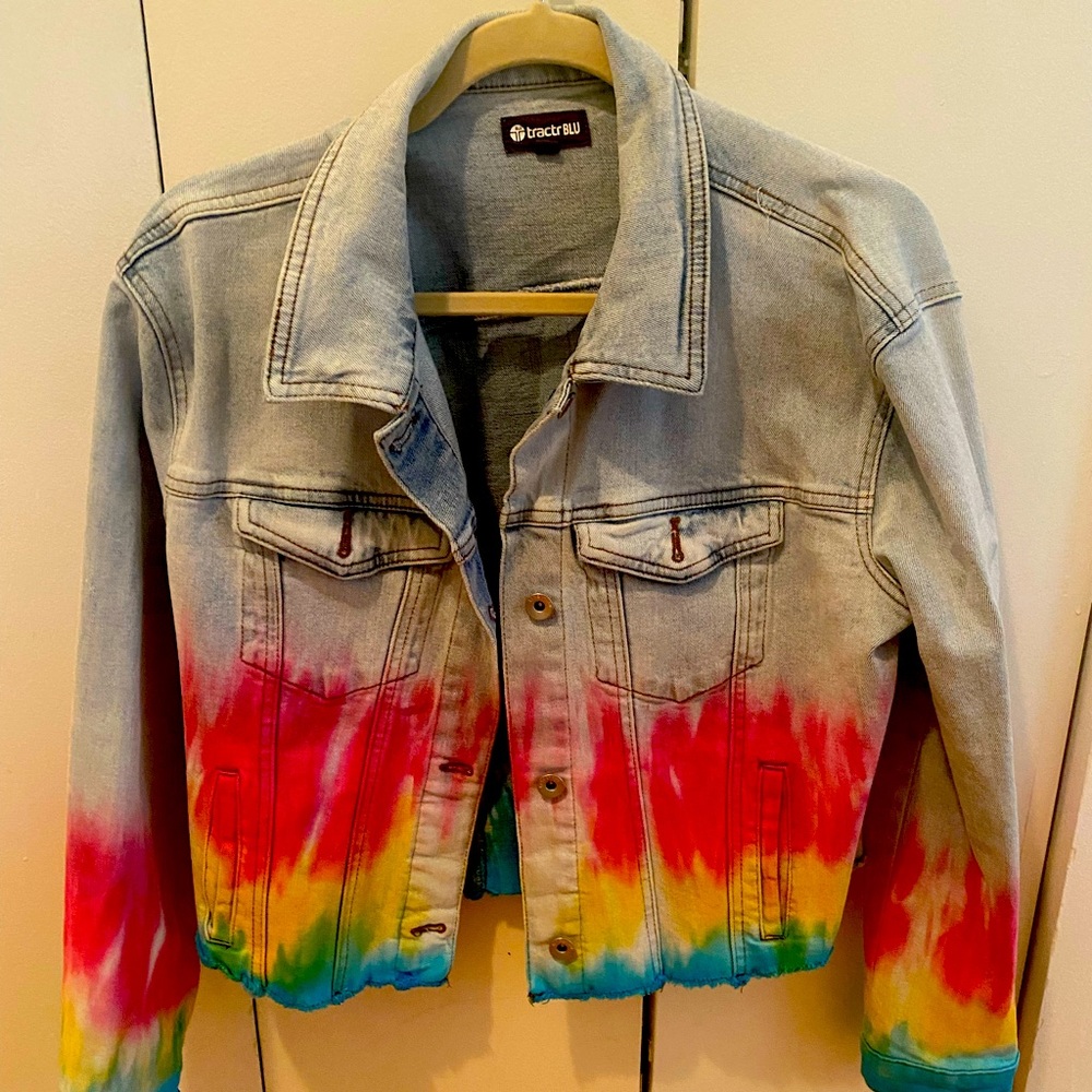 Tractr Blu Tie Dye Denim Jacket
